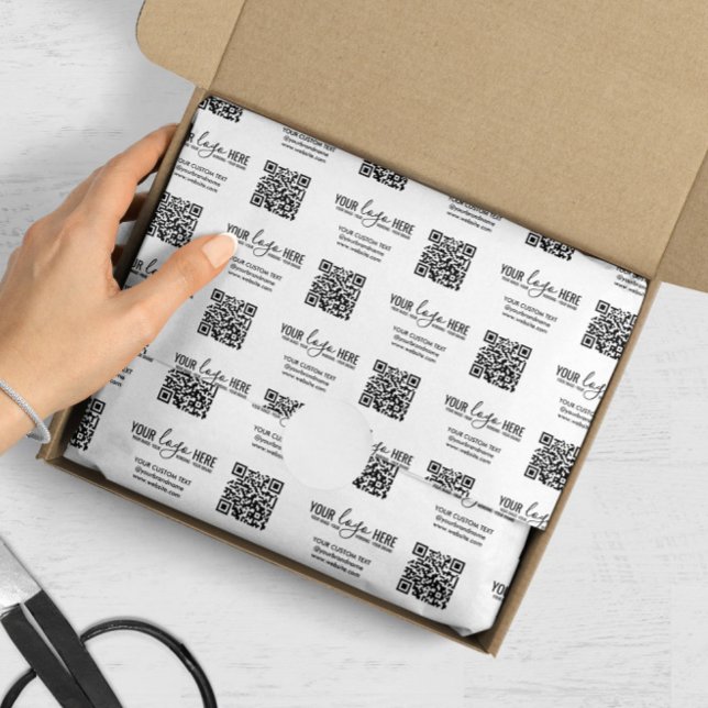 Papier Mousseline Logo de code QR personnalisé Packaging d'entrepris (Créateur téléchargé)
