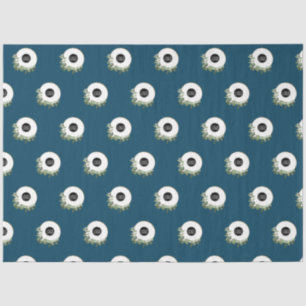 Papier Mousseline Logo de l'entreprise Blue Modern Wreath