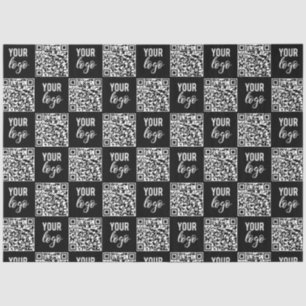 Papier Mousseline Logo d'entreprise de code QR Noir minimaliste affa