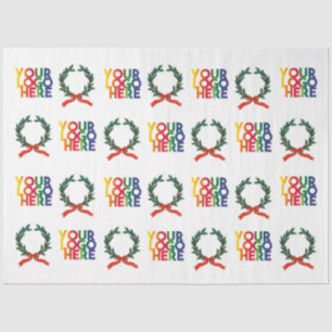 Papier Mousseline Logo d'entreprise de Noël simple couronne Vintage