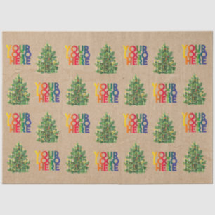 Papier Mousseline Logo d'entreprise Noël Vintage Arbre de Noël Kraft