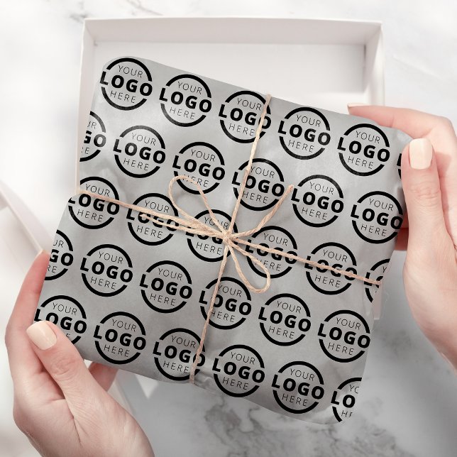 Papier Mousseline Logo d'entreprise personnalisé Gris de marque (Créateur téléchargé)