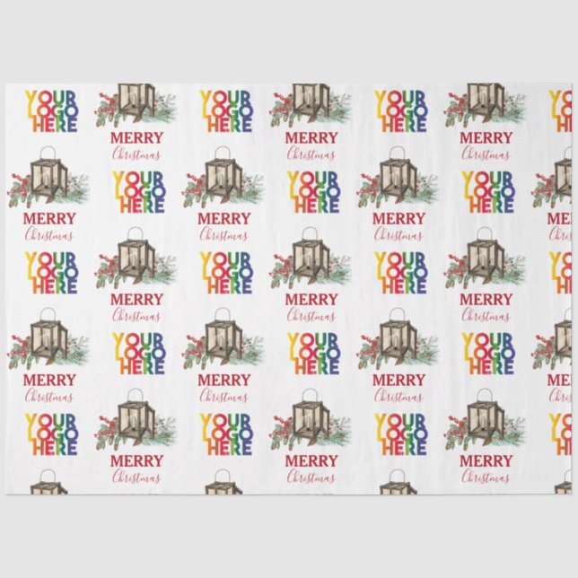 Papier Mousseline Logo d'entreprise rustique Noël (Recto)