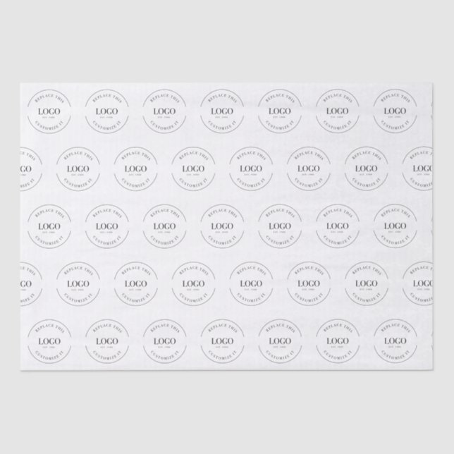 Papier Mousseline Logo d'entreprise simple personnalisé (Recto)