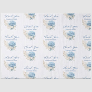 Papier Mousseline Logo élégant du Merci Hydrangea Blue