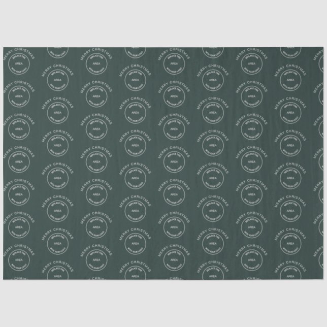 Papier Mousseline Logo Entreprise Joyeux Noël Vert (Recto)