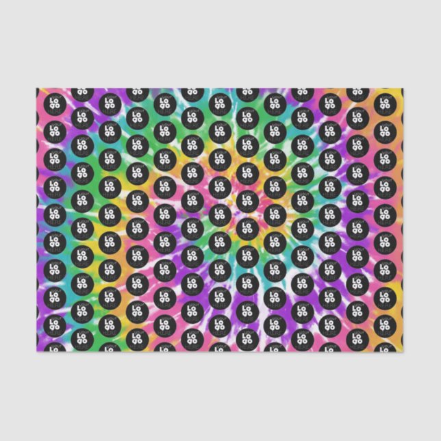 Papier Mousseline Logo personnalisé Arc en ciel Tiedye Imprimer Papi (Recto)