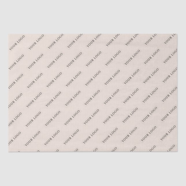 Papier Mousseline Logo Simple Beige Minimal Personnalisé (Recto)
