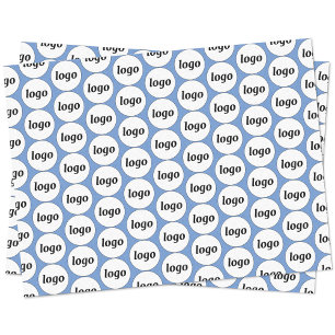 Papier Mousseline Logo simple Motif de marque commerciale bleu