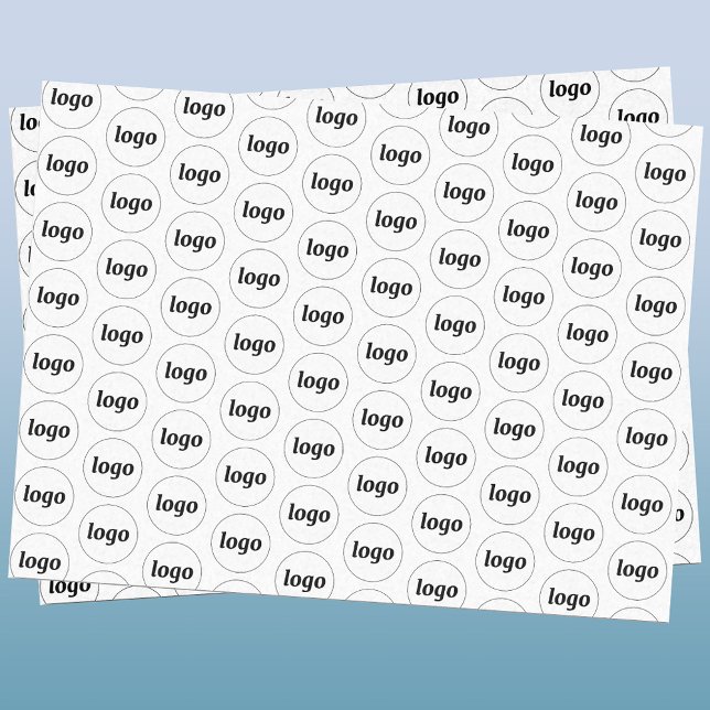 Papier Mousseline Logo simple Motif d'entreprise (Logo with text business promotional packaging tissue paper)