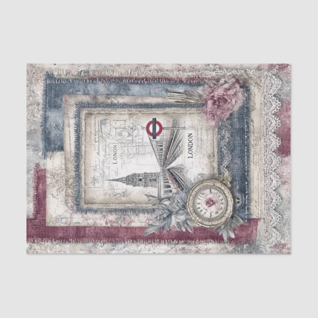 Papier Mousseline Londres & Lace Decoupage (Recto)