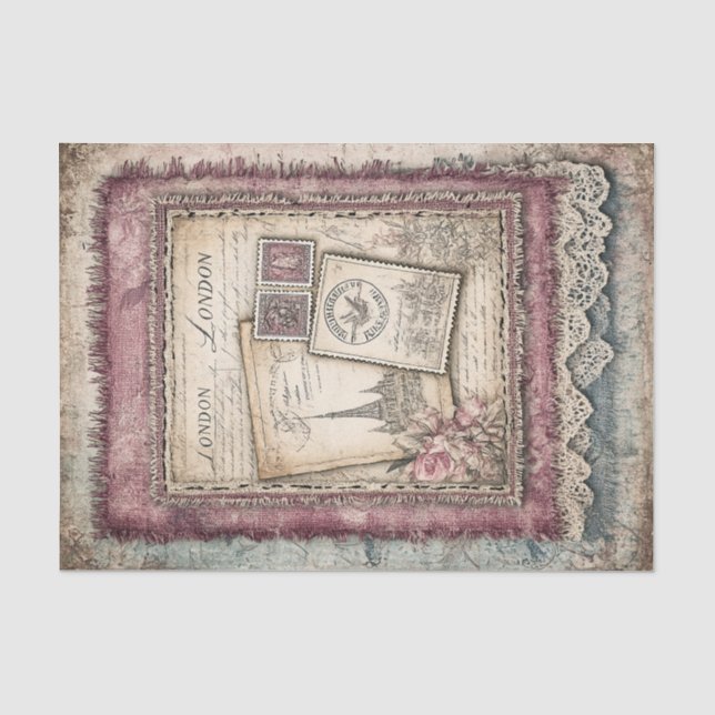 Papier Mousseline Londres & Lace Decoupage (Recto)
