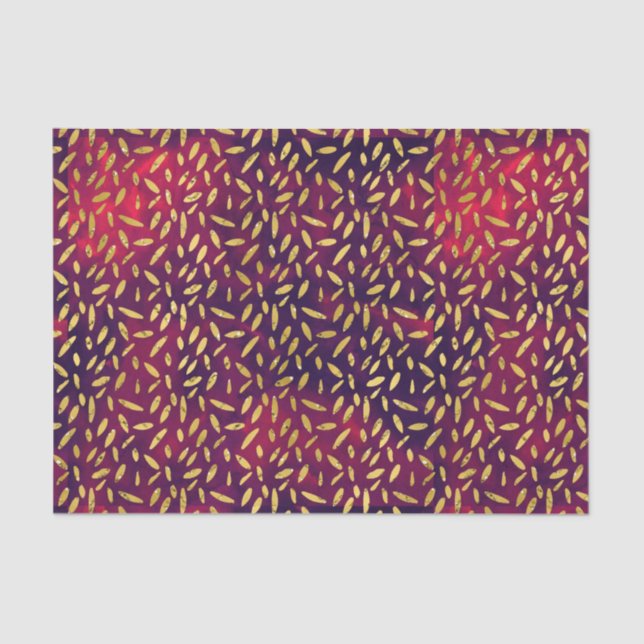 Papier Mousseline L'or part sur Bourgogne fumeux et pourpre (Recto)