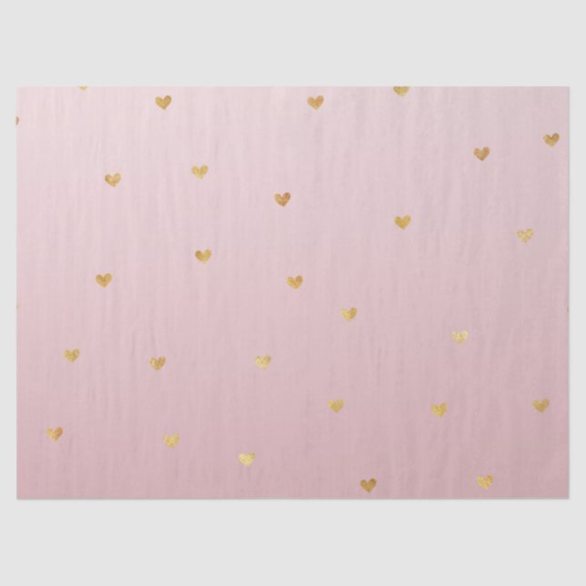 Papier Mousseline L'or rougissent les coeurs roses d'Ombre (Recto)