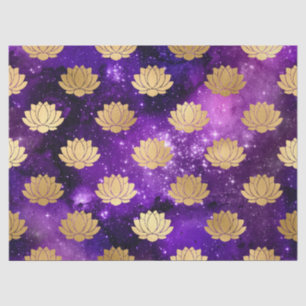Papier Mousseline Lotus d'or sur la page de découpage de galaxie vio