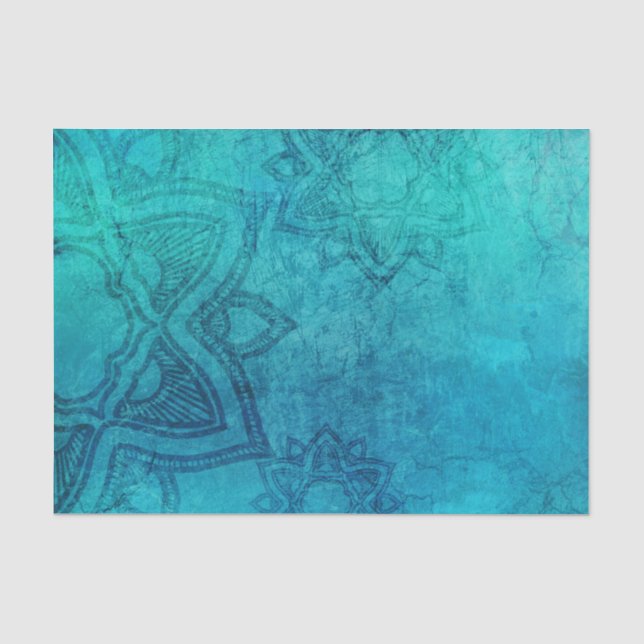 Papier Mousseline Lotus texturé bleu (Recto)