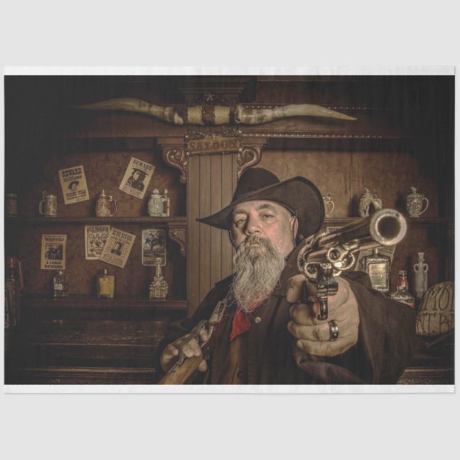 Papier Mousseline L'ouest en bas de la page de découpage de BARREL (Recto)