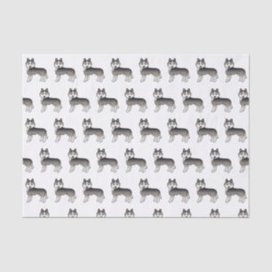 Papier Mousseline Loup clair Gris Sibérien Husky mignon Motif