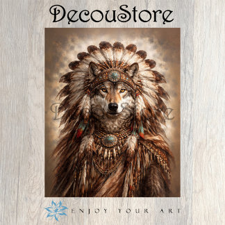 Papier Mousseline Loup de plumes sacrées découpage