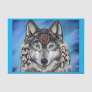 PAPIER MOUSSELINE LOUP GRIS