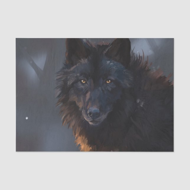 Papier Mousseline Loup noir (Recto)