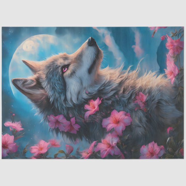 Papier Mousseline Loup rose (Recto)