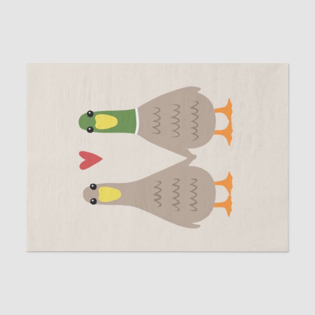 Papier Mousseline Love Ducks (Recto)