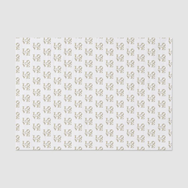Papier Mousseline LOVE Graphic Text - Faux Gold (Recto)
