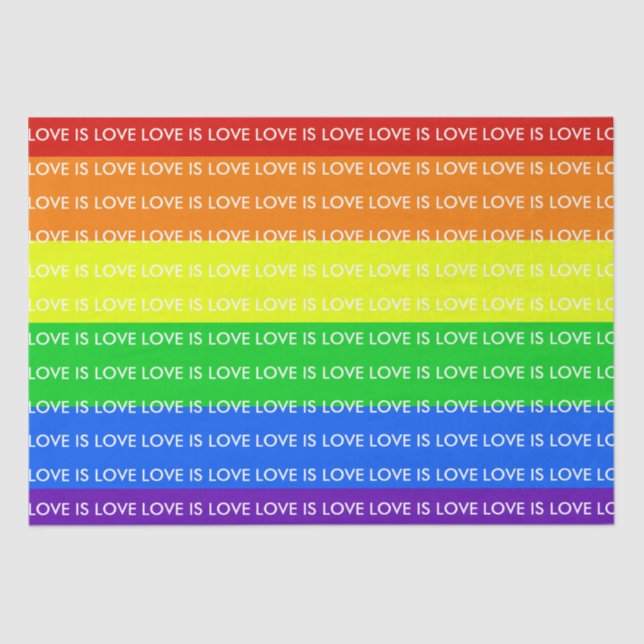 Papier Mousseline Love is Love Gay Pride LGBTQ Beautiful (Recto)