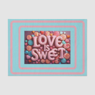 Papier Mousseline Love Is Sweet Valentine Wedding Typography