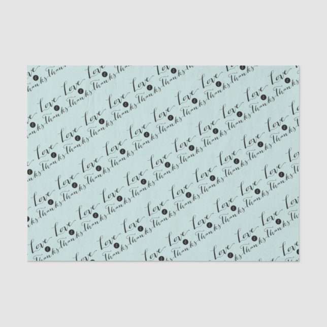 Papier Mousseline Love & Merci Script Calligraphie Chic Tissu Papier (Recto)