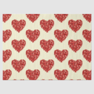 Papier Mousseline Love Romantic Floral Hearts Mariage Anniversaire