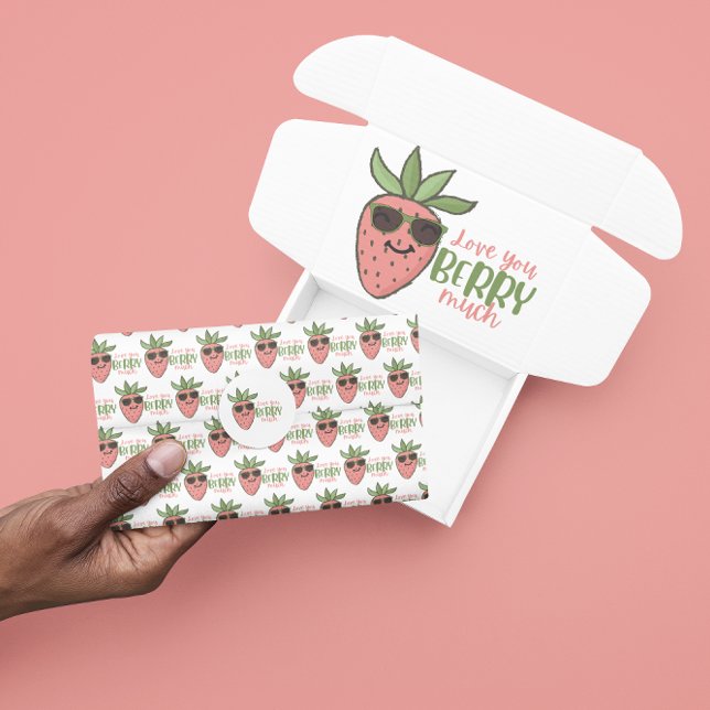 Papier Mousseline Love You Berry Beaucoup de papier de tissus (Make someone's day with this cute, "Love you berry much" strawberry tissue paper! )
