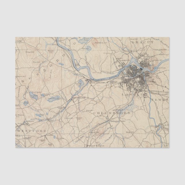 Papier Mousseline Lowell, le Massachusetts (Recto)