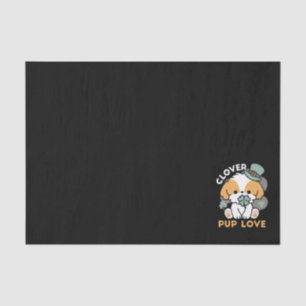Papier Mousseline Lucky Pup with Clover - St. Patrick's Day Cadeau