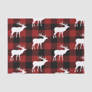 Papier Mousseline Lumberjack Red Buffalo Plaid Buck Motif Holiday