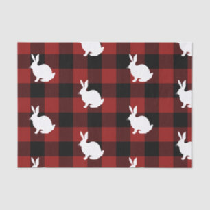 Papier Mousseline Lumberjack Red Buffalo Plaid Rabbit Motif Holidays