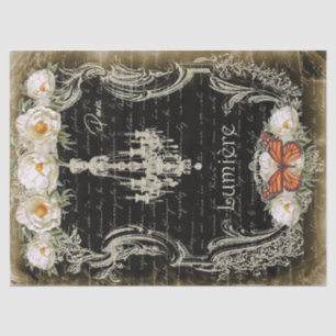 Papier Mousseline Lumière et pivoines Chandelier & Peonies Découpage