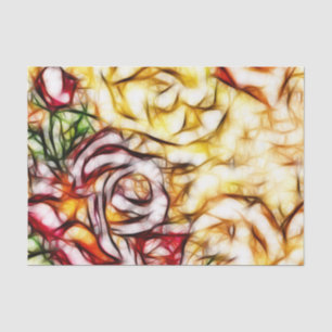 Papier Mousseline Lumière jaune abstraite Rose artistique florale