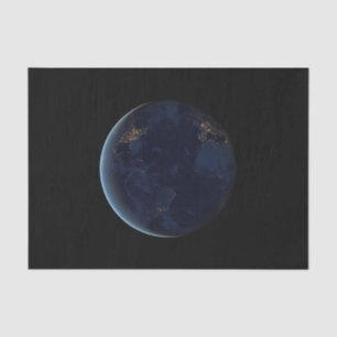 Papier Mousseline Lumières nocturnes sur la planète Terre (hémisphèr