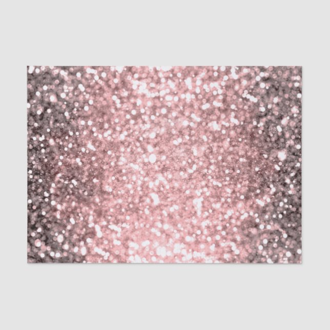 Papier Mousseline Lumières Rose Gold Sparkle Filles Pailletées (Recto)