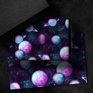 Papier Mousseline Luminosité du système solaire Planète rose viole