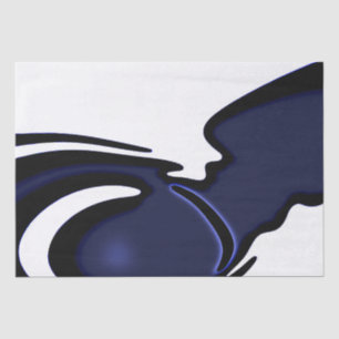 Papier Mousseline Lune bleue : Bleu Abstrait, Blanc & Noir