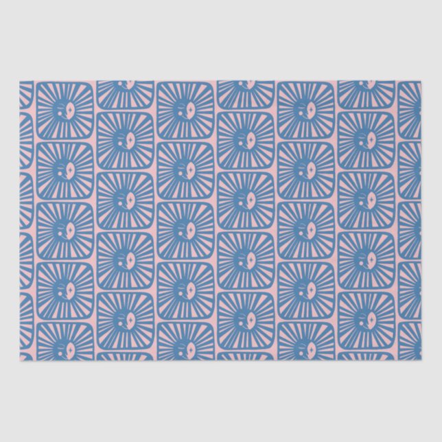 Papier Mousseline Lune brillante mignonne et charmant bleu lune lumi (Recto)