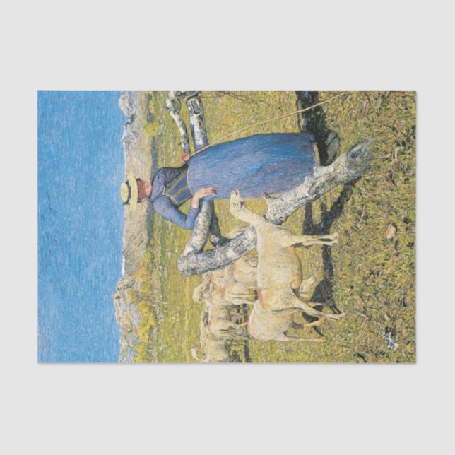 Papier Mousseline Lune haute dans les Alpes par Giovanni Segantini (Recto)