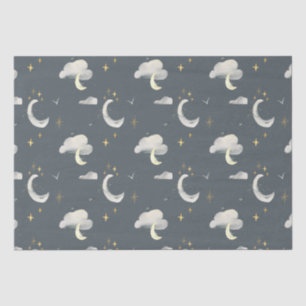 Papier Mousseline lunette et étoiles ciel nuit baby shower anniversa