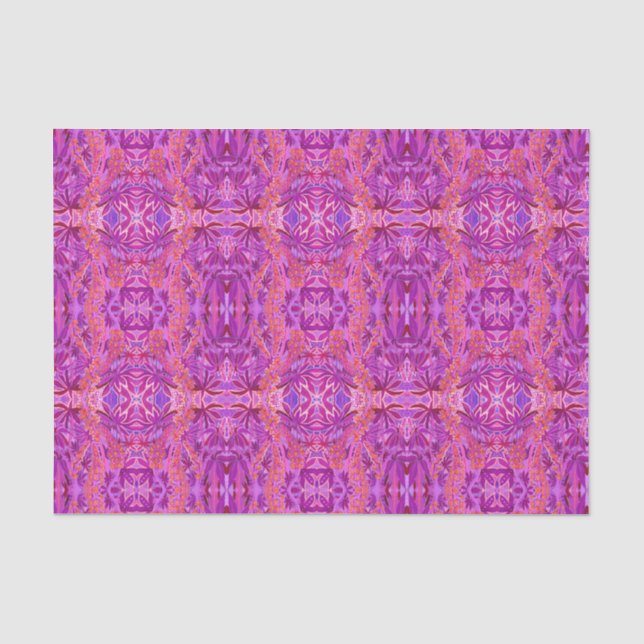 Papier Mousseline Lupine Fleur Bohême Boho Arabesque Motif rose (Recto)