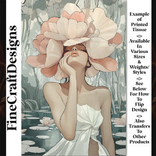 Papier Mousseline Lush Botanical Goddess Corail, Blush CC3 Découpage