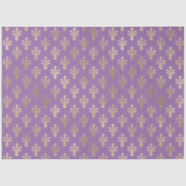Papier Mousseline Lux Gold Fleur de Lis et Amethyst (Recto)