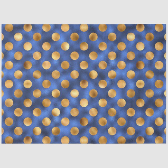 Papier Mousseline Luxe Blue and Gold Series Design 11 (Recto)